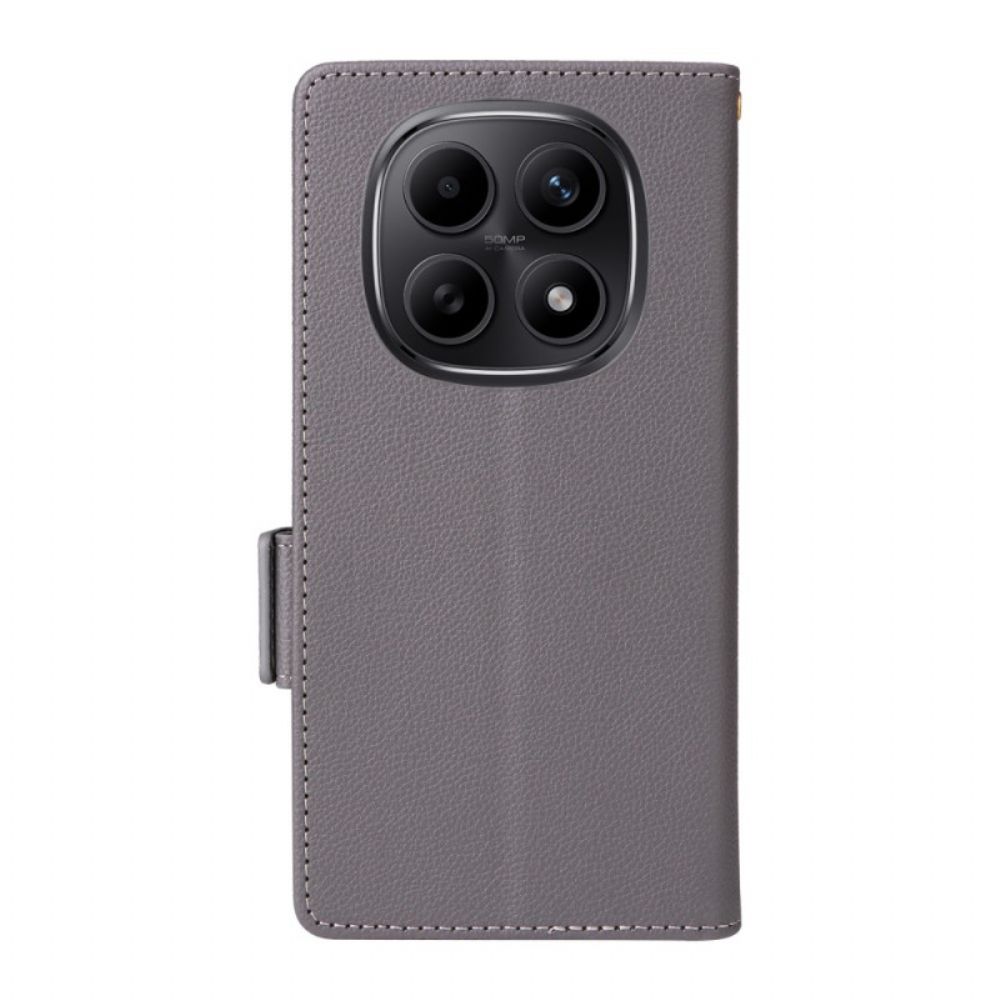 Leren Hoesje Voor Xiaomi Redmi Note 15 5g Lychee-textuur Met Bandje