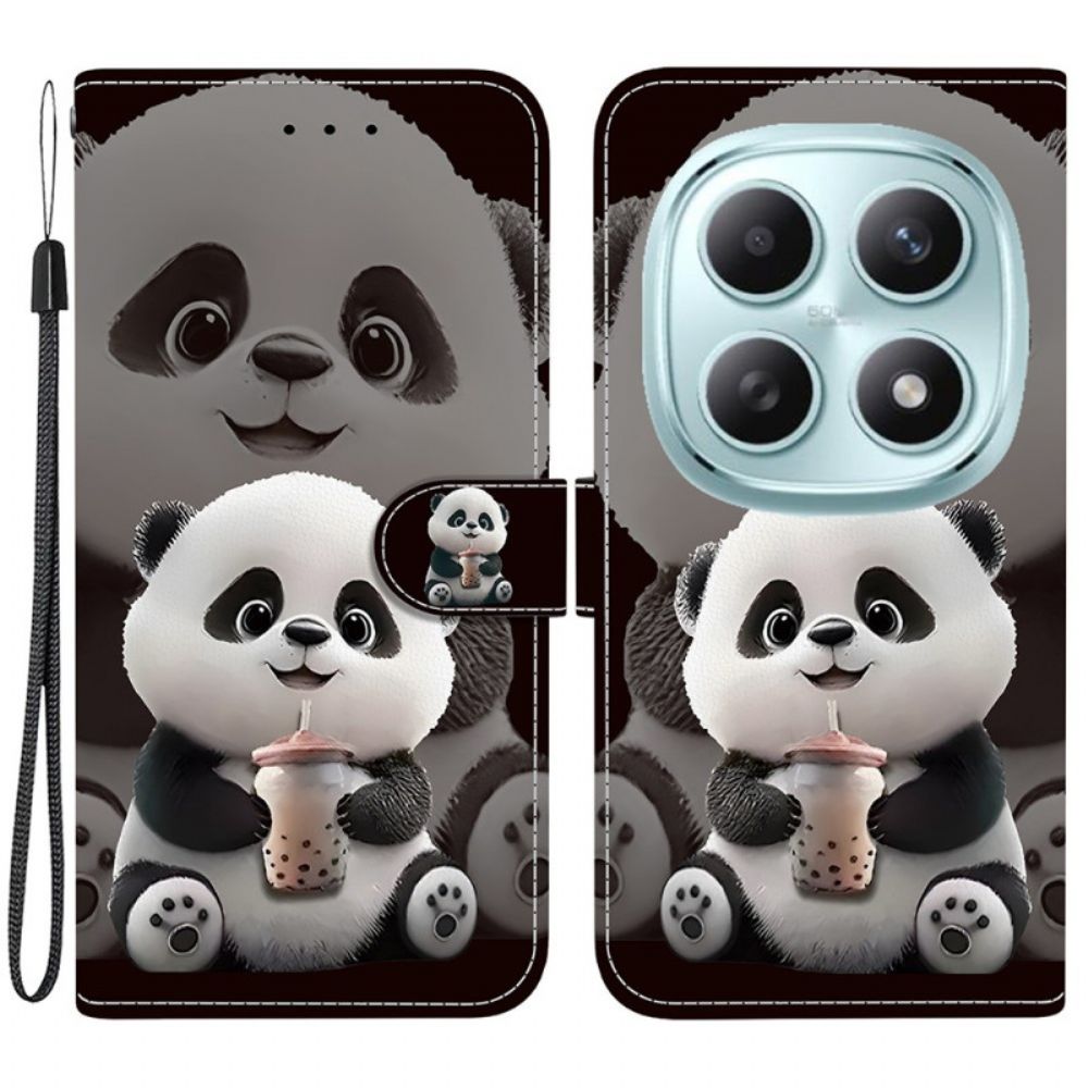 Leren Hoesje Voor Xiaomi Redmi Note 15 5g Panda Melkthee