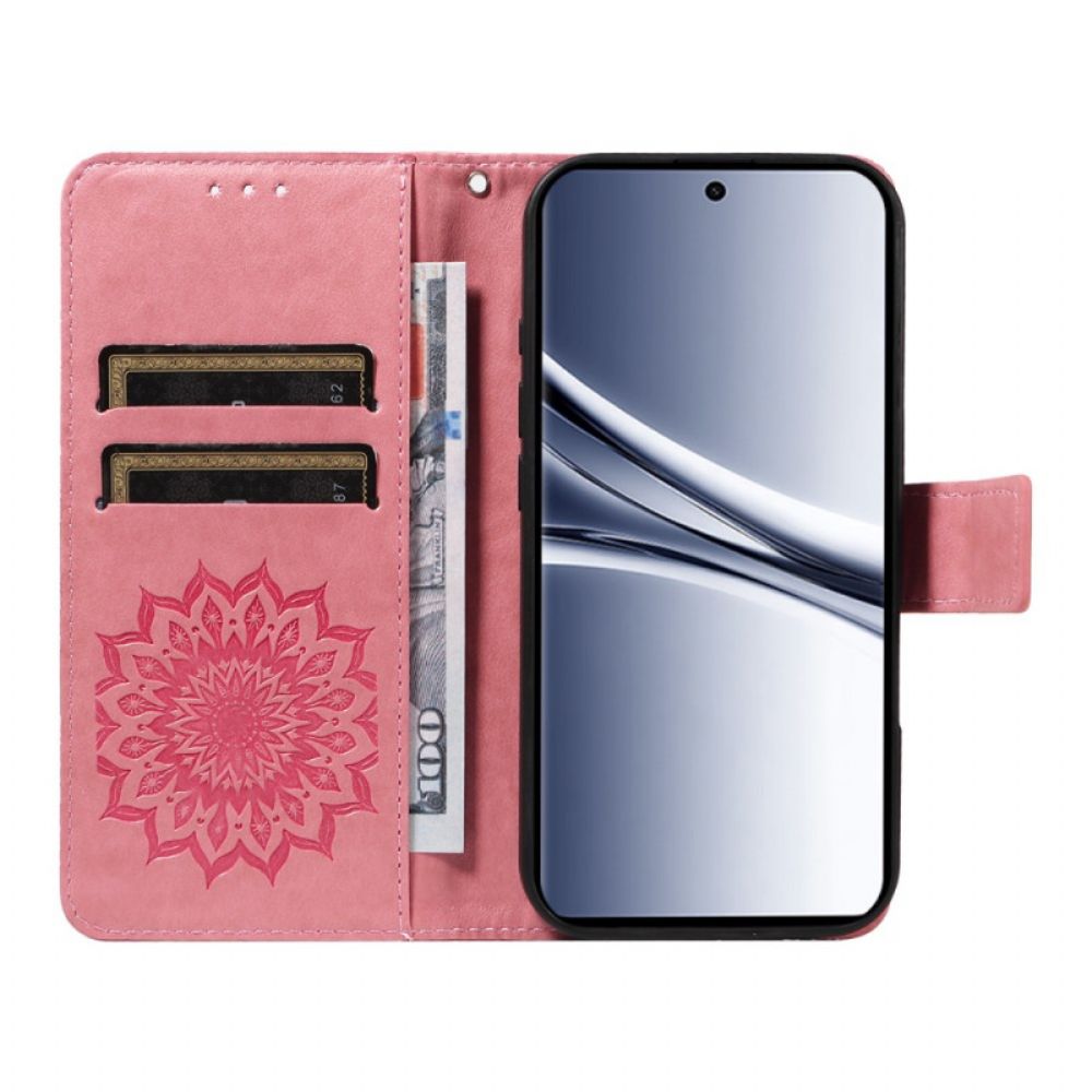 Leren Hoesje Voor Xiaomi Redmi Note 15 5g Zonnebloempatroon