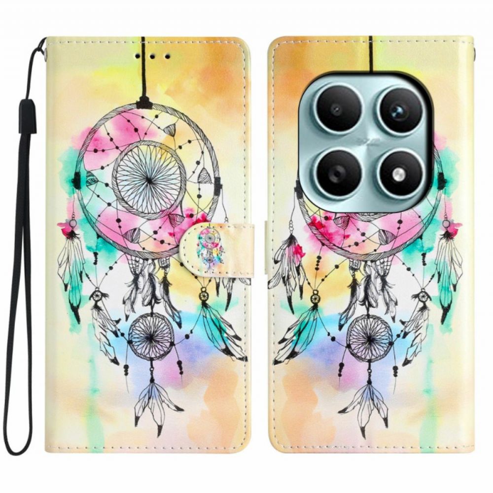 Leren Hoesje Xiaomi Redmi Note 15 5g Dromenvanger In Aquarel Bescherming Hoesje
