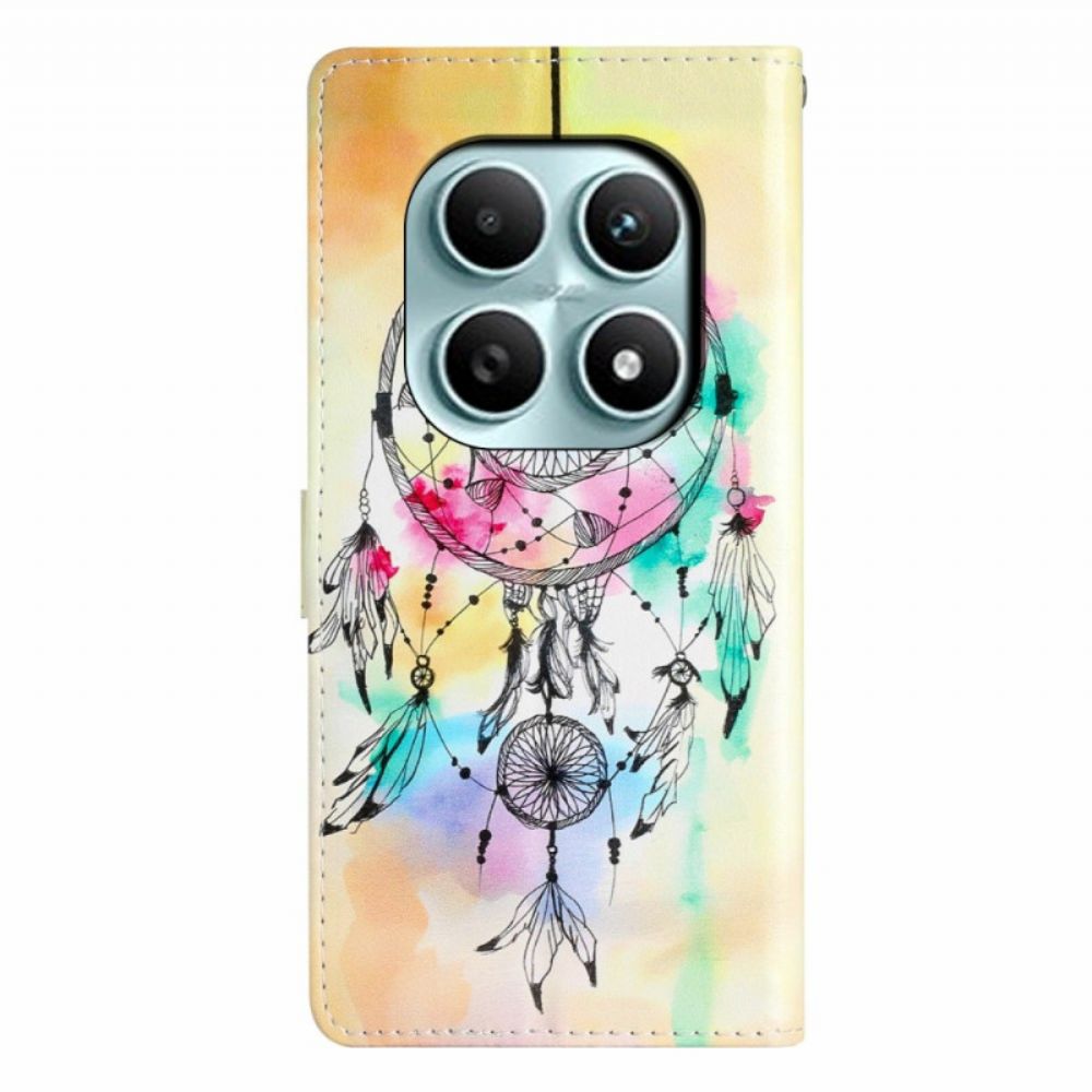 Leren Hoesje Xiaomi Redmi Note 15 5g Dromenvanger In Aquarel Bescherming Hoesje