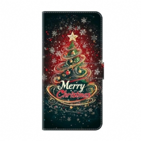 Leren Hoesje Xiaomi Redmi Note 15 5g Kerstboom Bescherming Hoesje