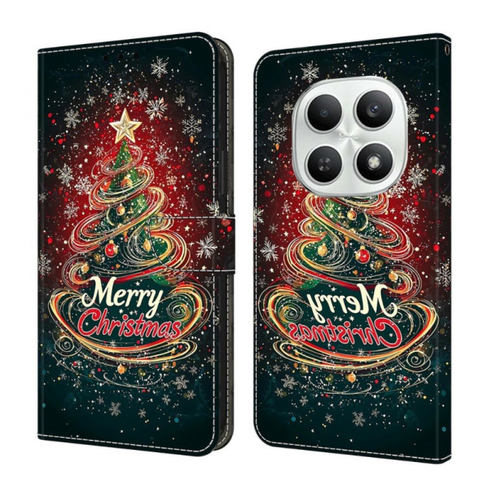 Leren Hoesje Xiaomi Redmi Note 15 5g Kerstboom Bescherming Hoesje