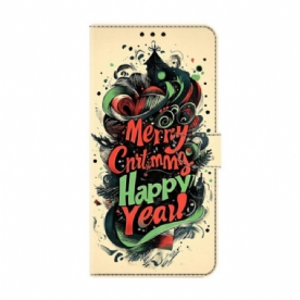 Leren Hoesje Xiaomi Redmi Note 15 5g Kerstgraffiti Bescherming Hoesje