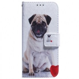 Leren Hoesje Xiaomi Redmi Note 15 5g Mopshond Bescherming Hoesje