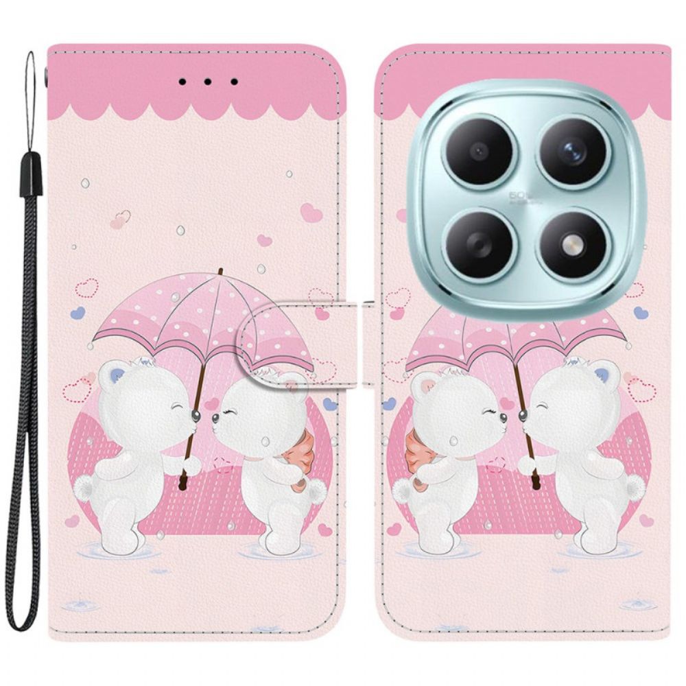 Leren Hoesje Xiaomi Redmi Note 15 5g Paar Beren Bescherming Hoesje