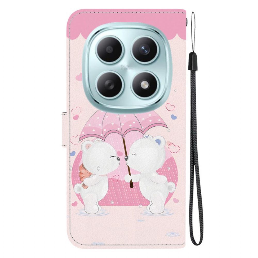 Leren Hoesje Xiaomi Redmi Note 15 5g Paar Beren Bescherming Hoesje