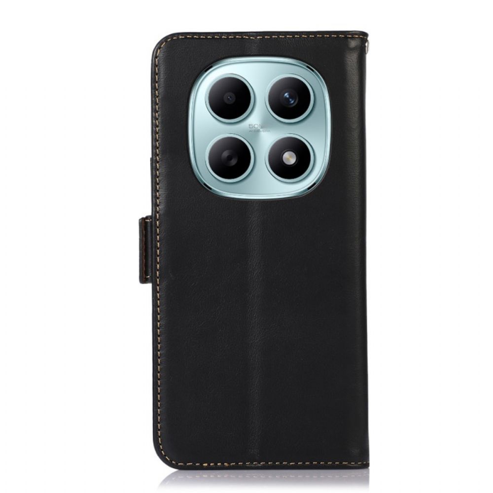 Leren Hoesje Xiaomi Redmi Note 15 5g Rfid-blokkerend Echt Leer