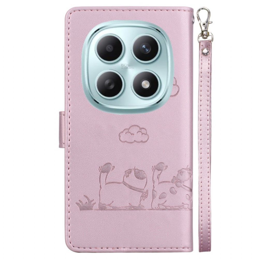 Leren Hoesje Xiaomi Redmi Note 15 5g Rfid-blokkerend En Kittenpatroon