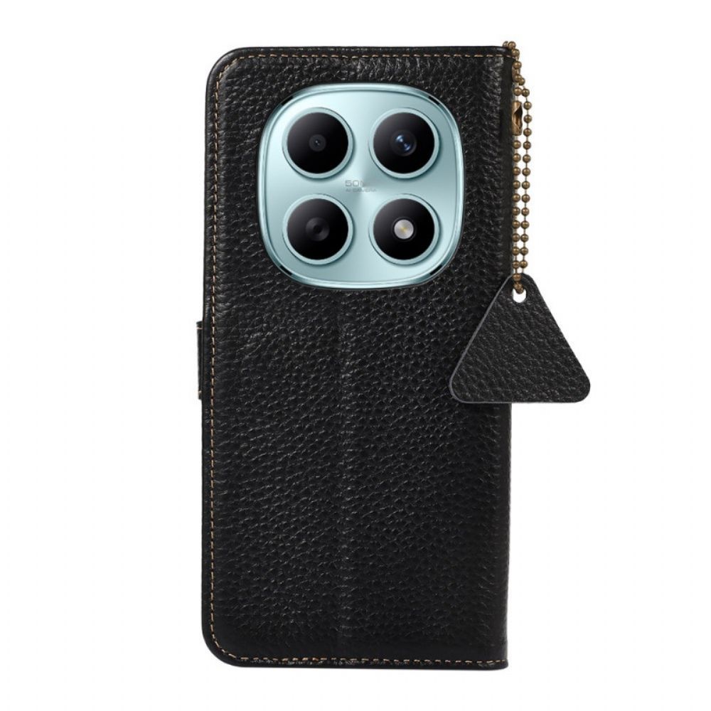 Leren Hoesje Xiaomi Redmi Note 15 5g Rfid-blokkerend Leer Bescherming Hoesje