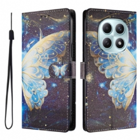 Leren Hoesje Xiaomi Redmi Note 15 5g Vlinder Met Sterren Bescherming Hoesje