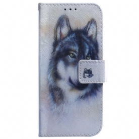 Leren Hoesje Xiaomi Redmi Note 15 5g Wolf In Aquarel