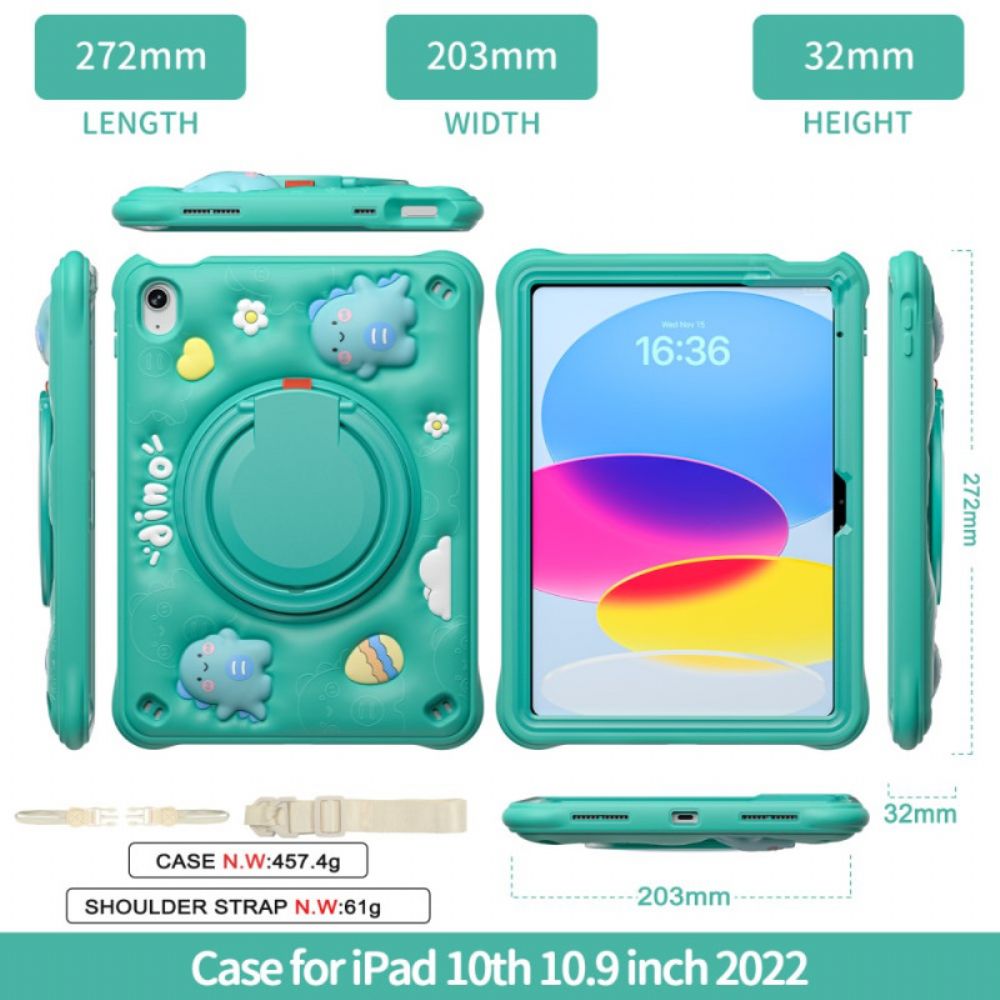 Cover Hoesje iPad (2025) Telefoonhoesje Meerlaags Met Schouderband