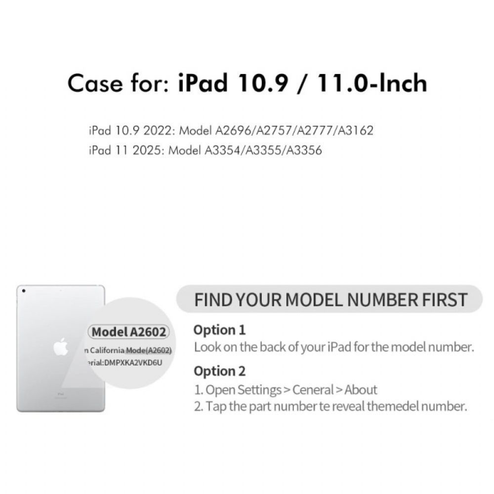 Cover iPad (2025) 360 Graden Draaibaar Ontwerp Enkay