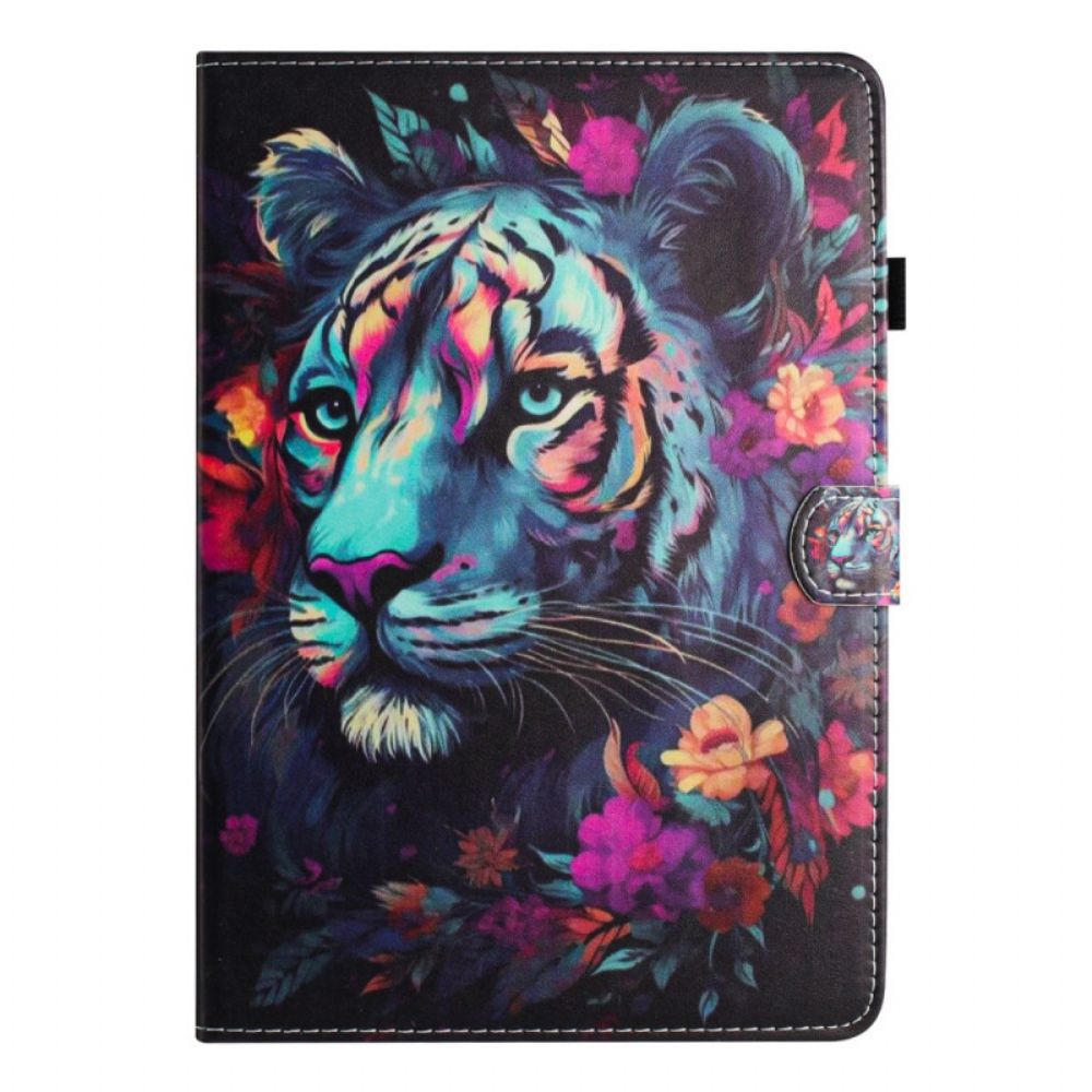 Cover iPad (2025) Kleurrijke Tijger