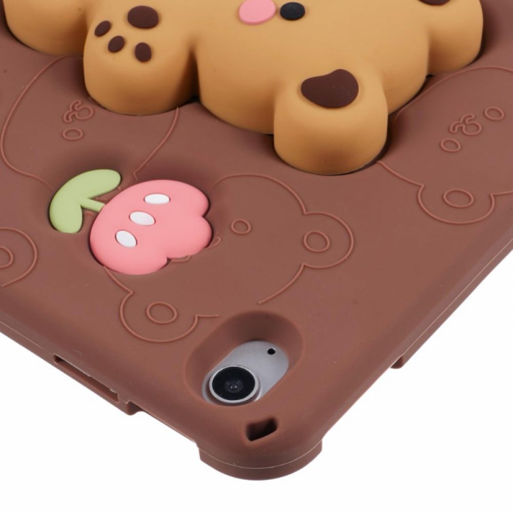 Cover iPad (2025) Teddybeerstandaard En Tulpmotief Bescherming Hoesje