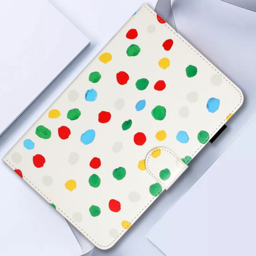Flip Case Leren iPad (2025) Polka Dots