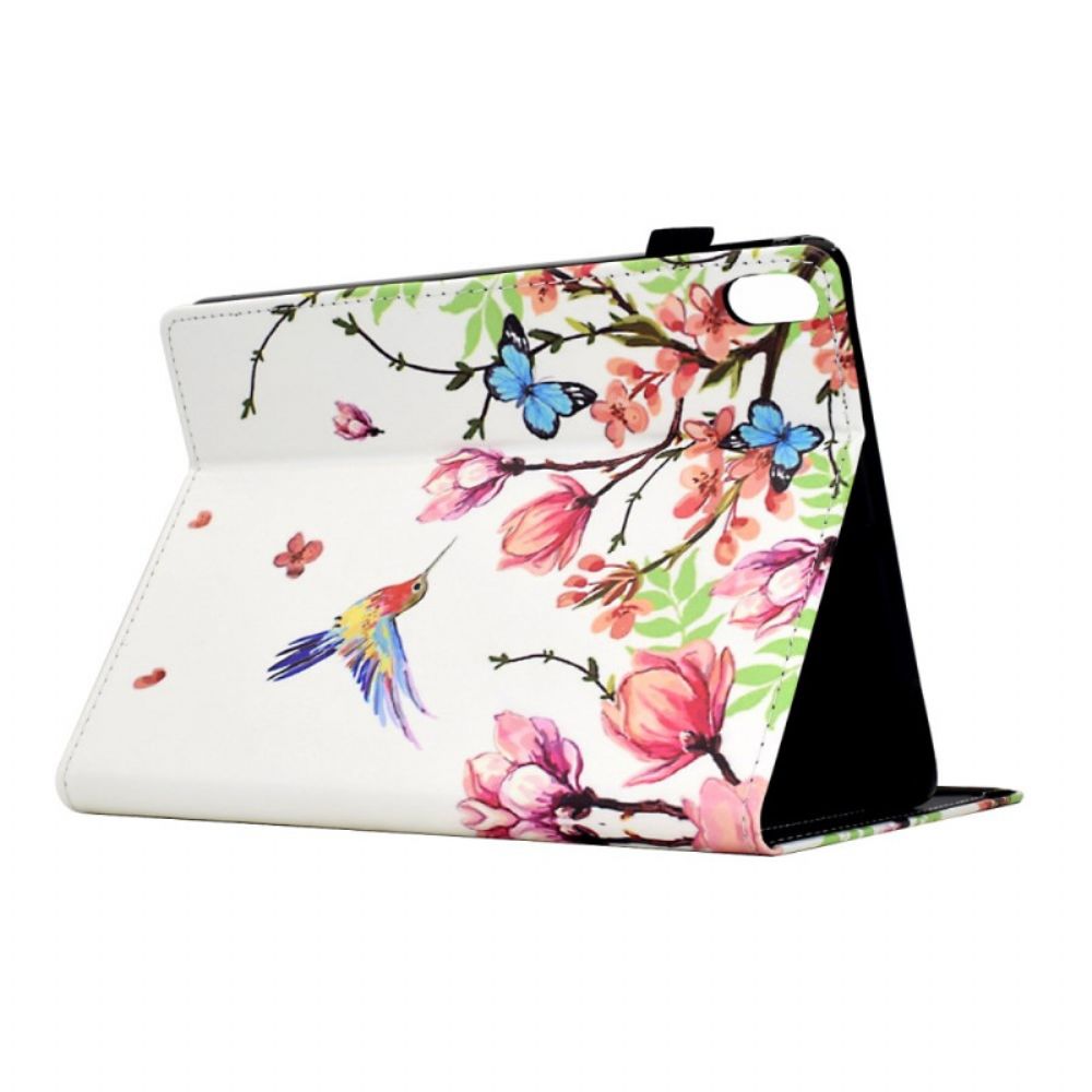 Hoesje Case iPad (2025) Bloemen- En Vogelpatroon
