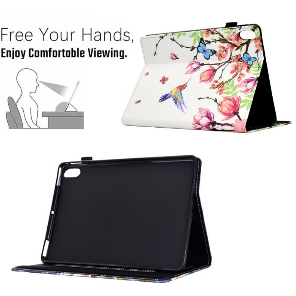 Hoesje Case iPad (2025) Bloemen- En Vogelpatroon