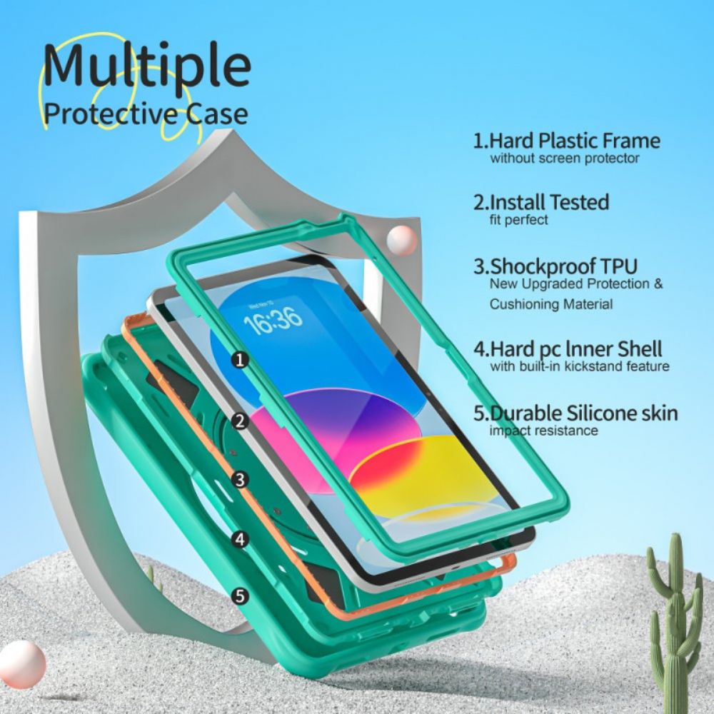 Hoesje iPad (2025) Kinderriem Met Dinosaurus En Steun