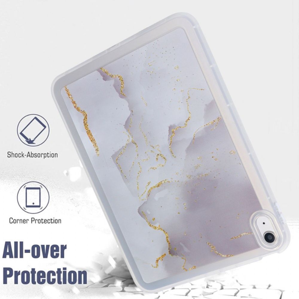 Hoesje iPad (2025) Siliconen Marmerdesign Bescherming Hoesje