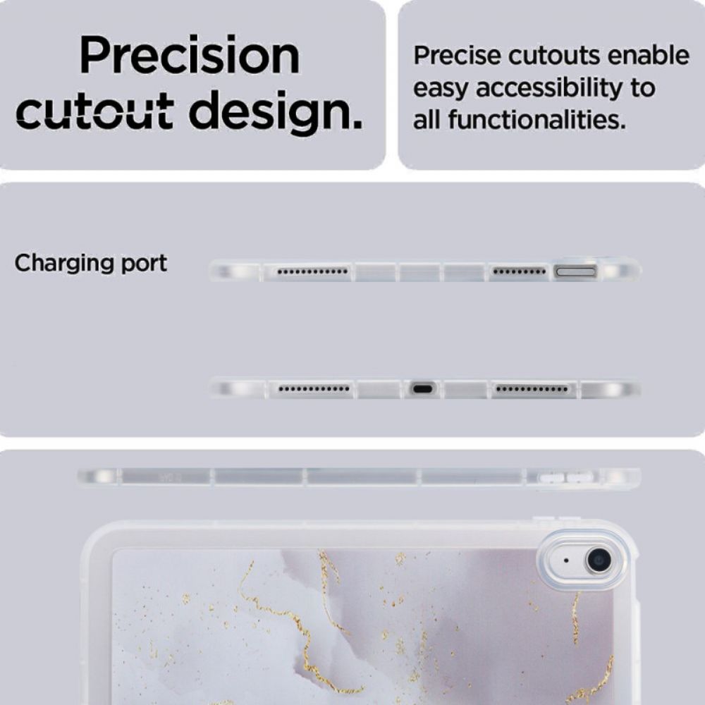 Hoesje iPad (2025) Siliconen Marmerdesign Bescherming Hoesje