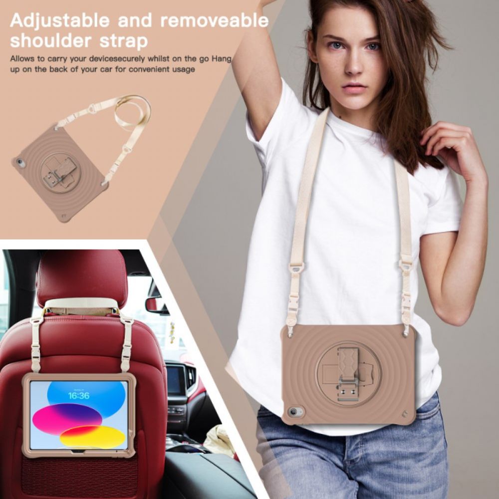Hoesje Voor iPad (2025) 360 Graden Draaibare Standaard En Schouderband