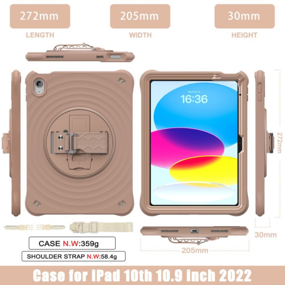 Hoesje Voor iPad (2025) 360 Graden Draaibare Standaard En Schouderband