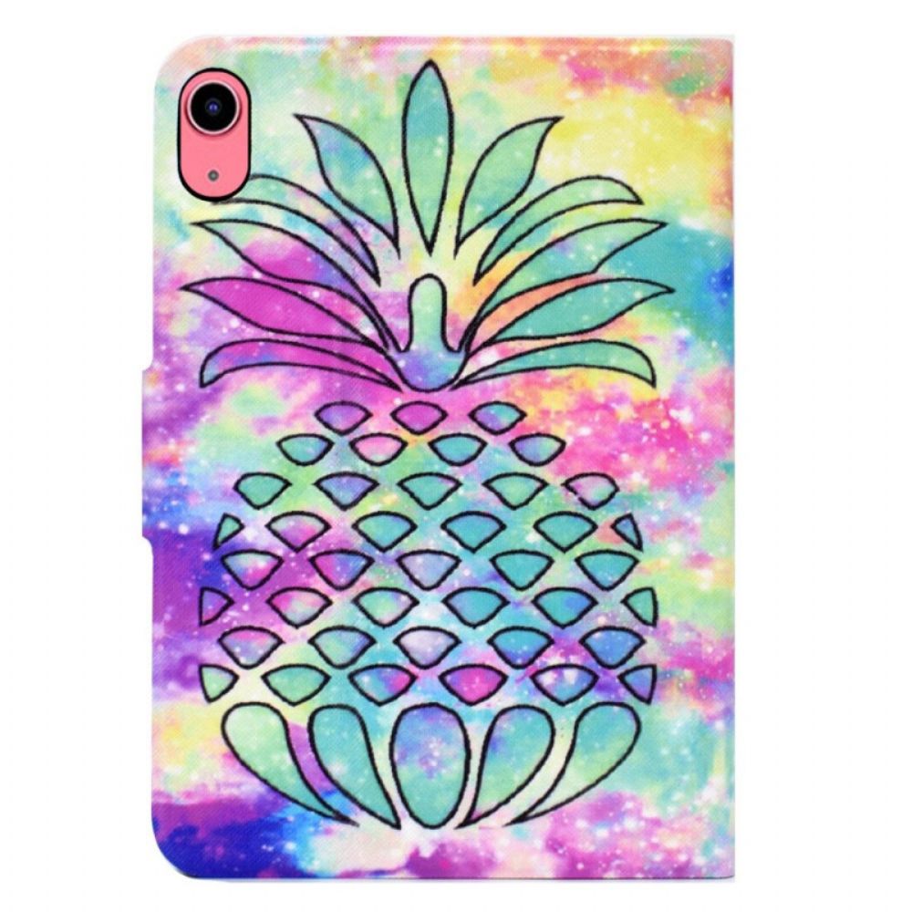 Leren Hoesje iPad (2025) Grafische Ananas Bescherming Hoesje