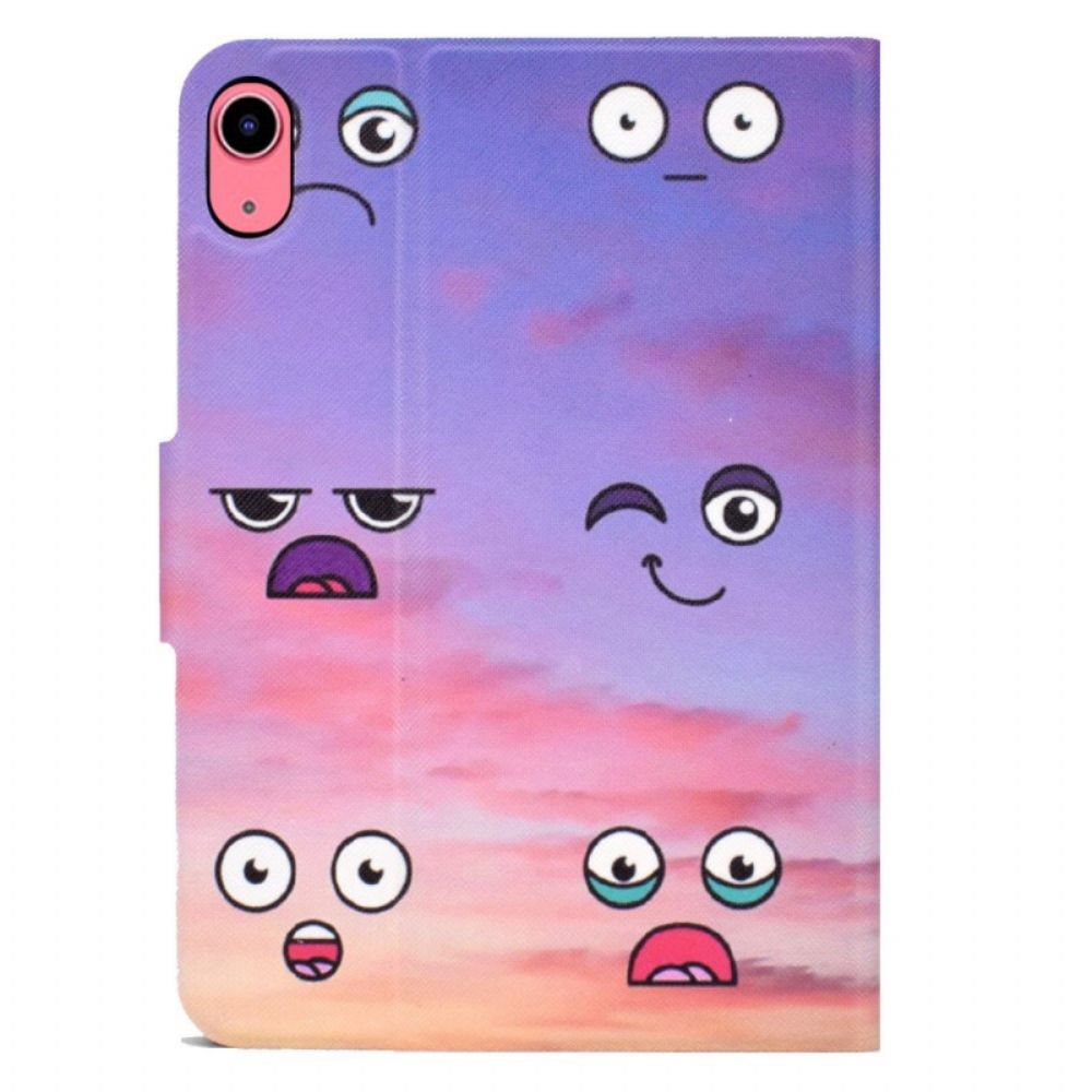 Leren Hoesje iPad (2025) Grappige Gezichten