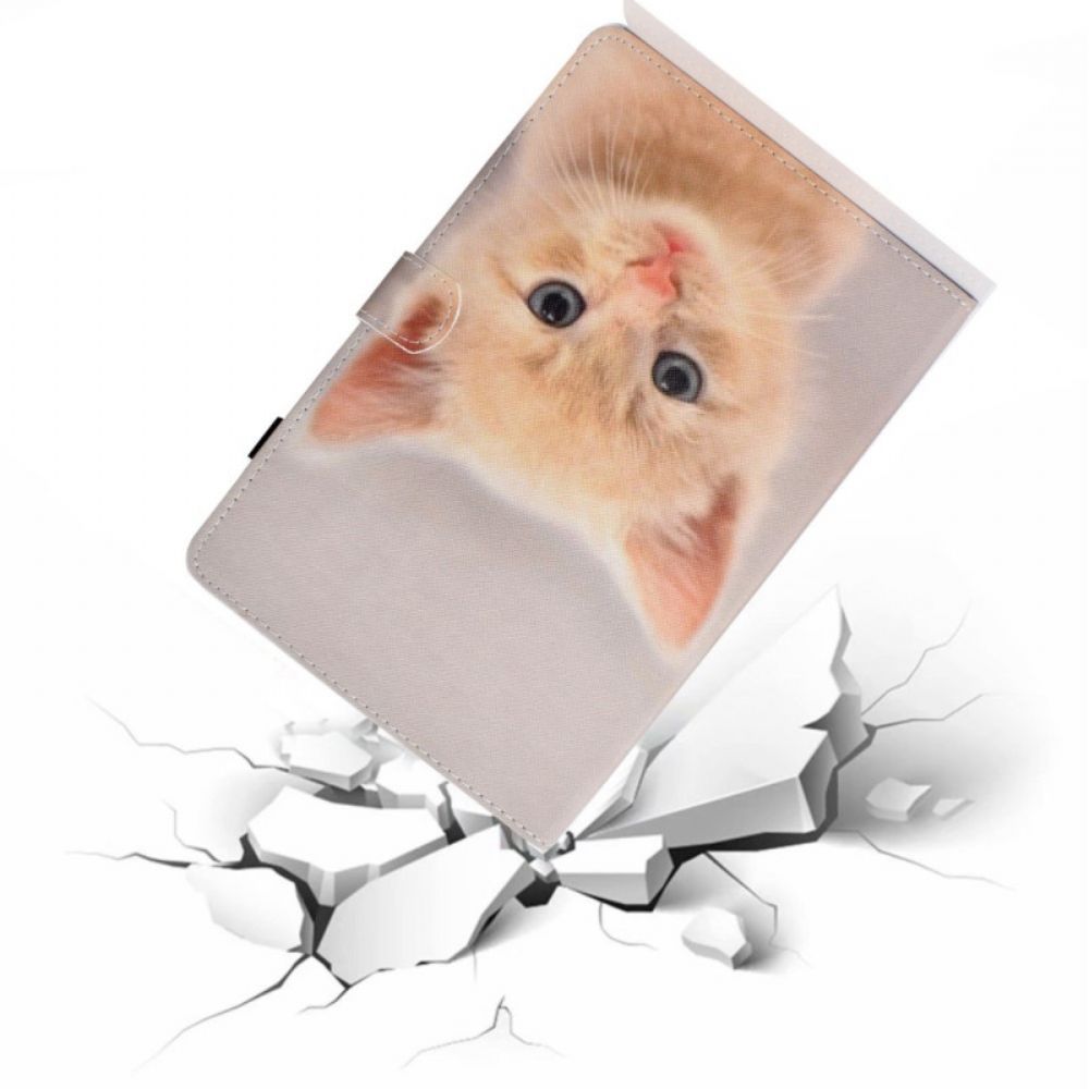 Leren Hoesje Voor iPad (2025) Gemberkleurig Kitten
