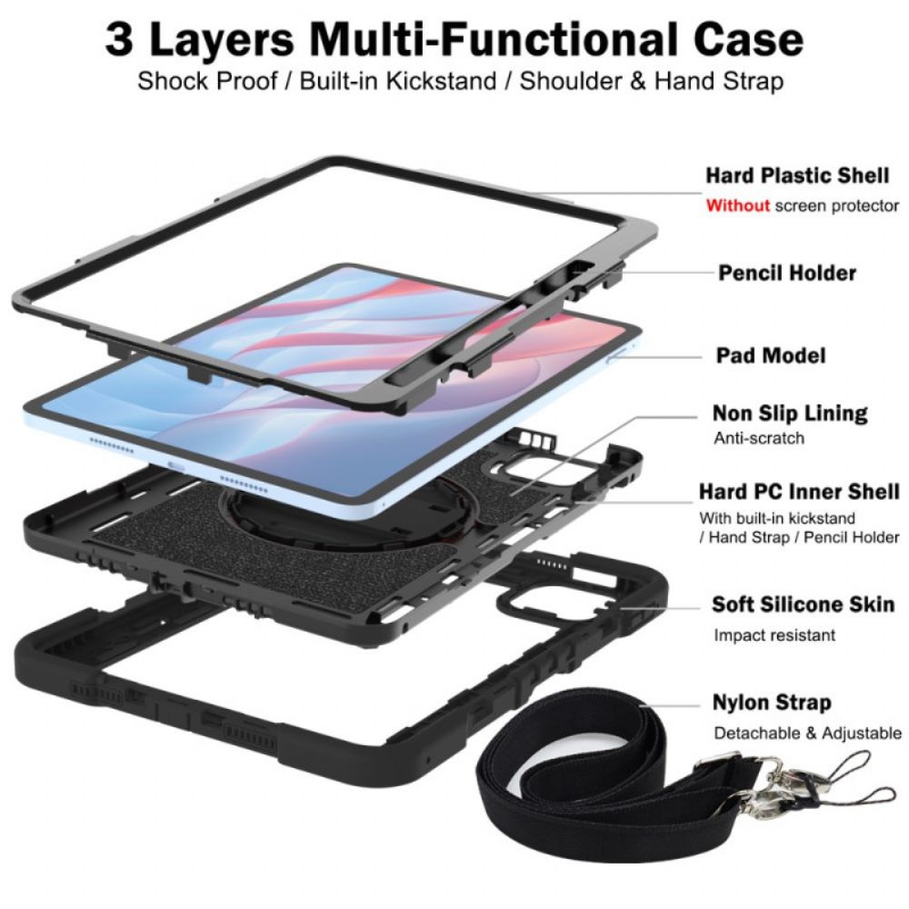 Hoesje Voor Xiaomi Pad 7 / 7 Pro Ultrabestendig Met Standaard En Schouderband