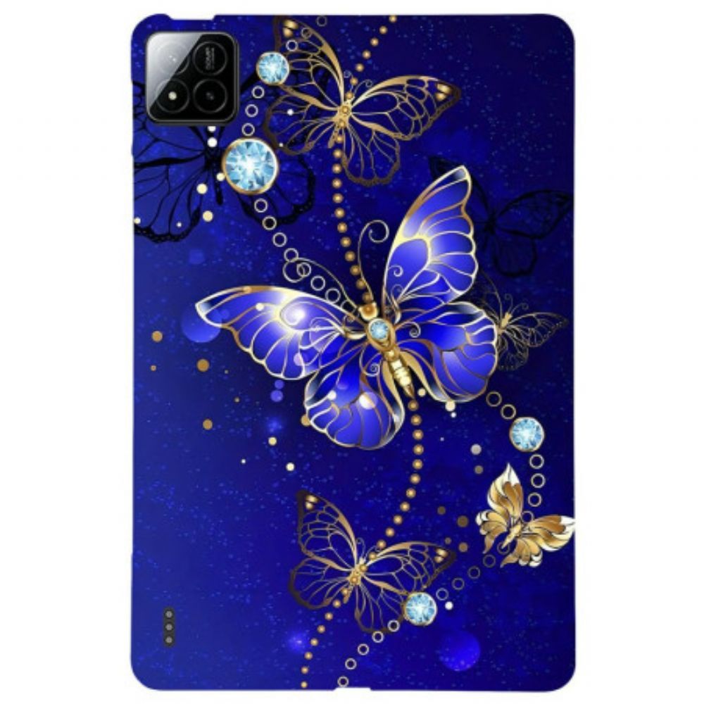 Hoesje Xiaomi Pad 7 / 7 Pro Blauwe Vlinders En Diamanten