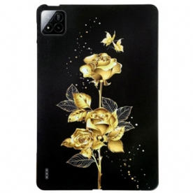 Hoesje Xiaomi Pad 7 / 7 Pro Gouden Rozen En Vlinders