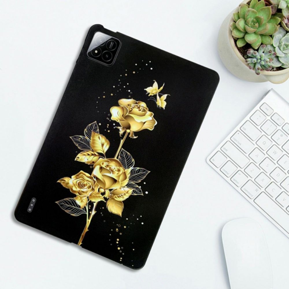 Hoesje Xiaomi Pad 7 / 7 Pro Gouden Rozen En Vlinders