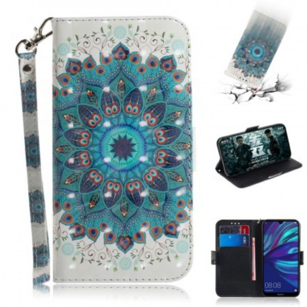 Folio-hoesje voor Huawei P30 Lite Met Ketting Meesterlijke Mandala Met Bandjes