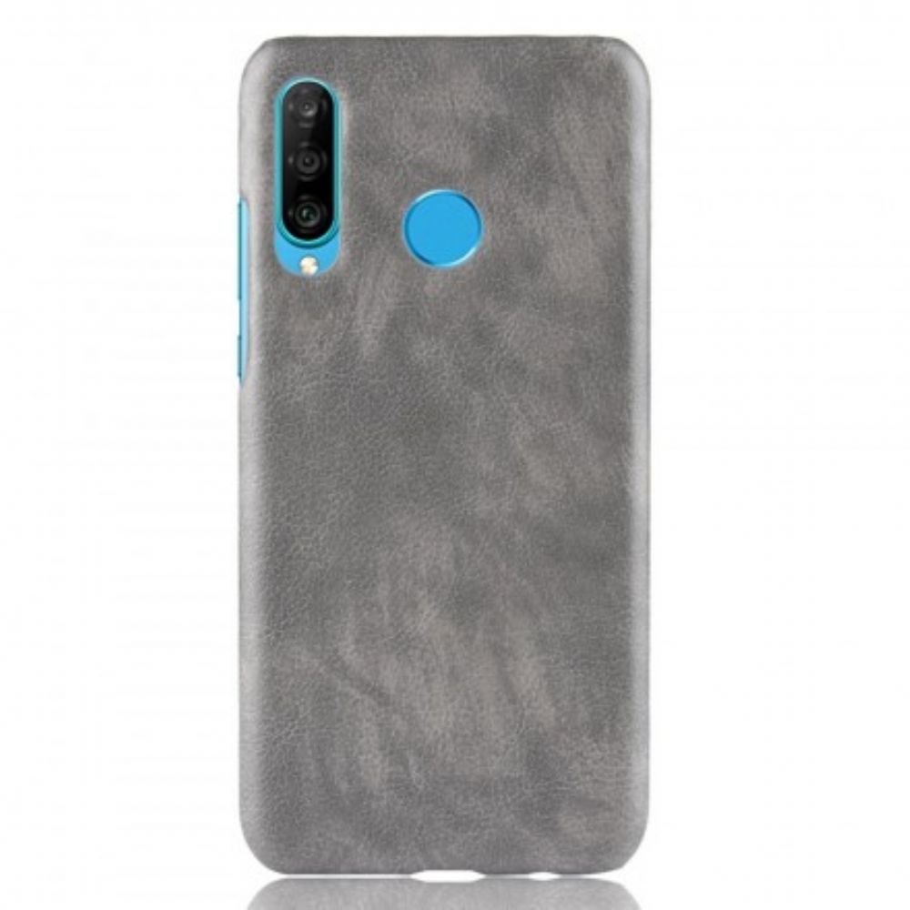 Hoesje voor Huawei P30 Lite Litchi-leereffect