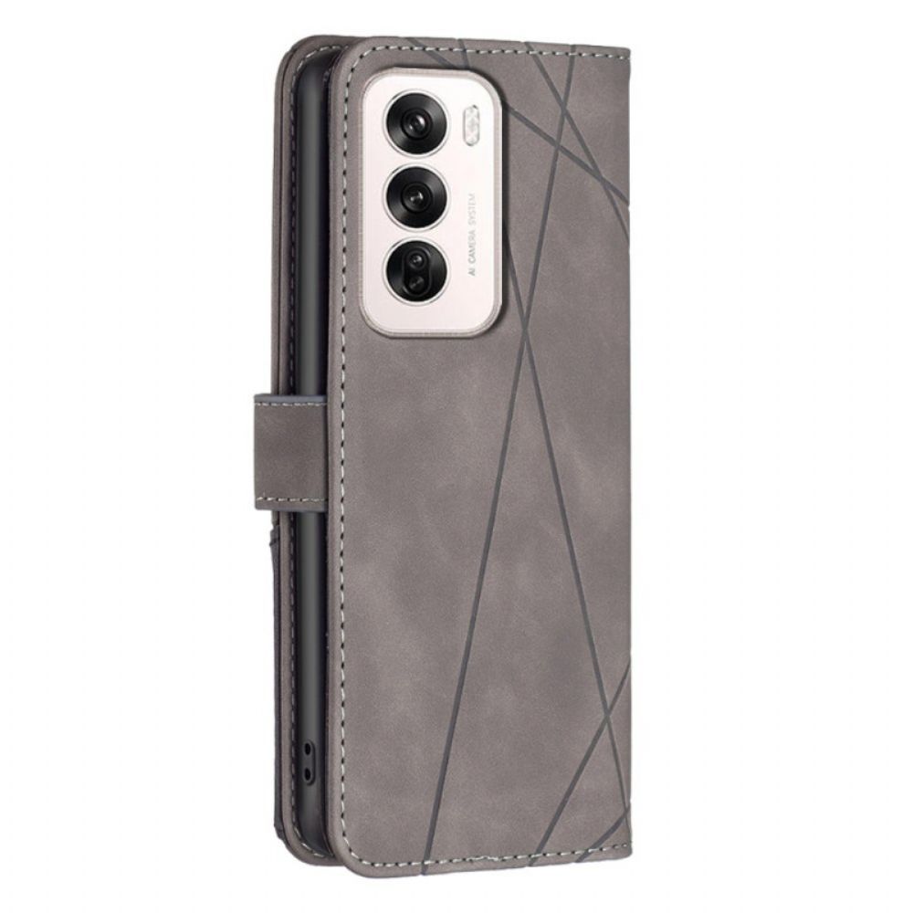 Folio-hoesje Oppo Reno 12 5g Telefoonhoesje Geometrie Binfen Kleur