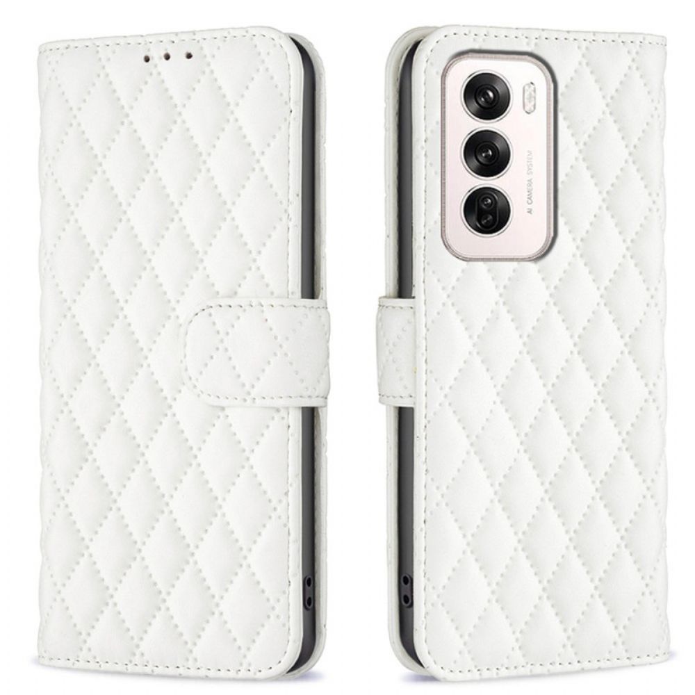 Leren Hoesje Voor Oppo Reno 12 5g Gewatteerde Binfen Kleur
