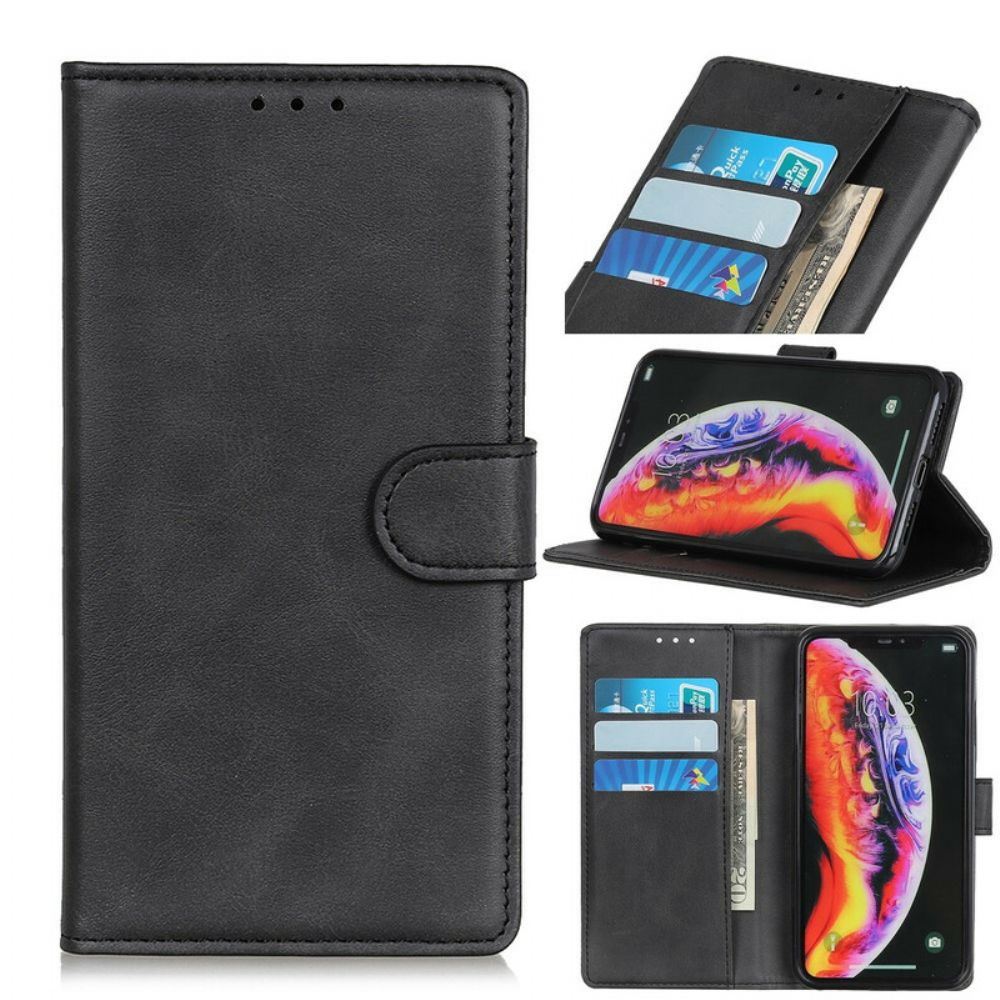 Flip Case voor Samsung Galaxy S10 5G Retro Mat Leereffect