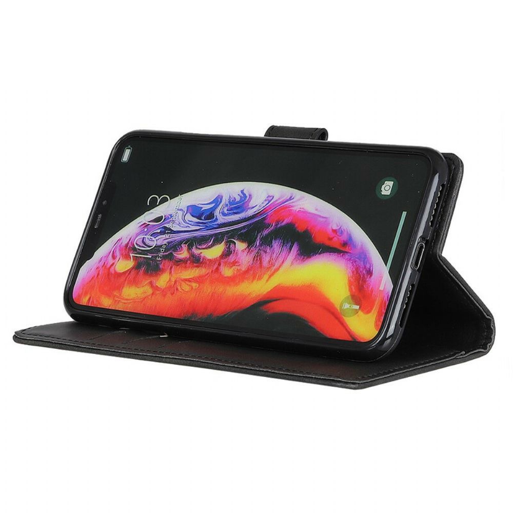 Flip Case voor Samsung Galaxy S10 5G Retro Mat Leereffect