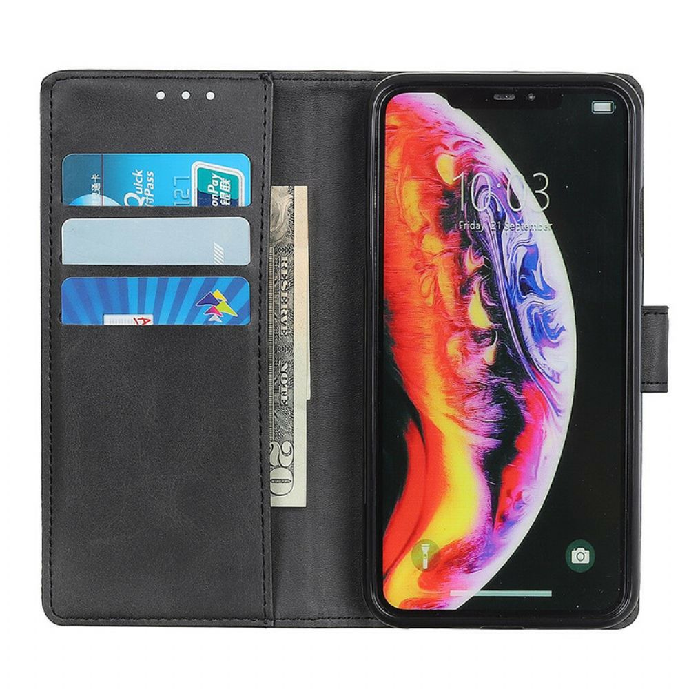 Flip Case voor Samsung Galaxy S10 5G Retro Mat Leereffect