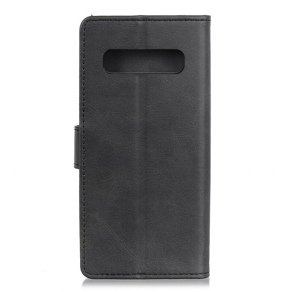 Flip Case voor Samsung Galaxy S10 5G Retro Mat Leereffect