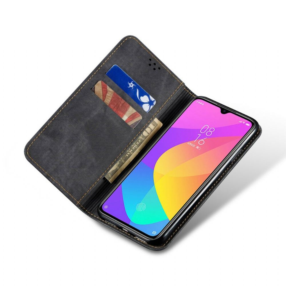Bescherming Hoesje voor Xiaomi Mi A3 Folio-hoesje Denim Stof