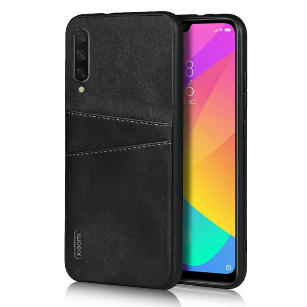 Hoesje voor Xiaomi Mi A3 Dubbele Kaarthouder Met Leerstructuur