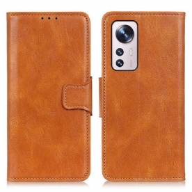 Leren Hoesje voor Xiaomi 12 Pro Omkeerbare Sluiting Met Leereffect