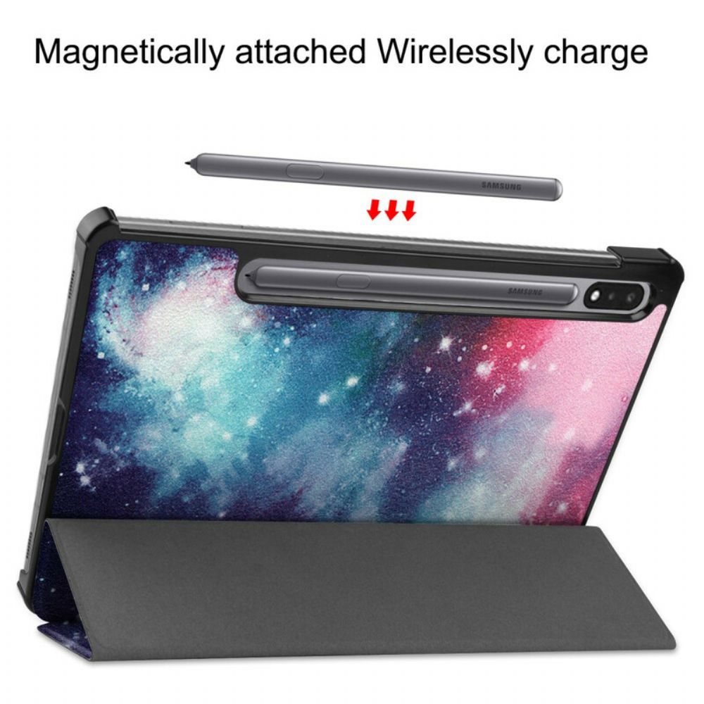 Bescherming Hoesje voor Samsung Galaxy Tab S7 / Tab S8 Space Pennenhouder