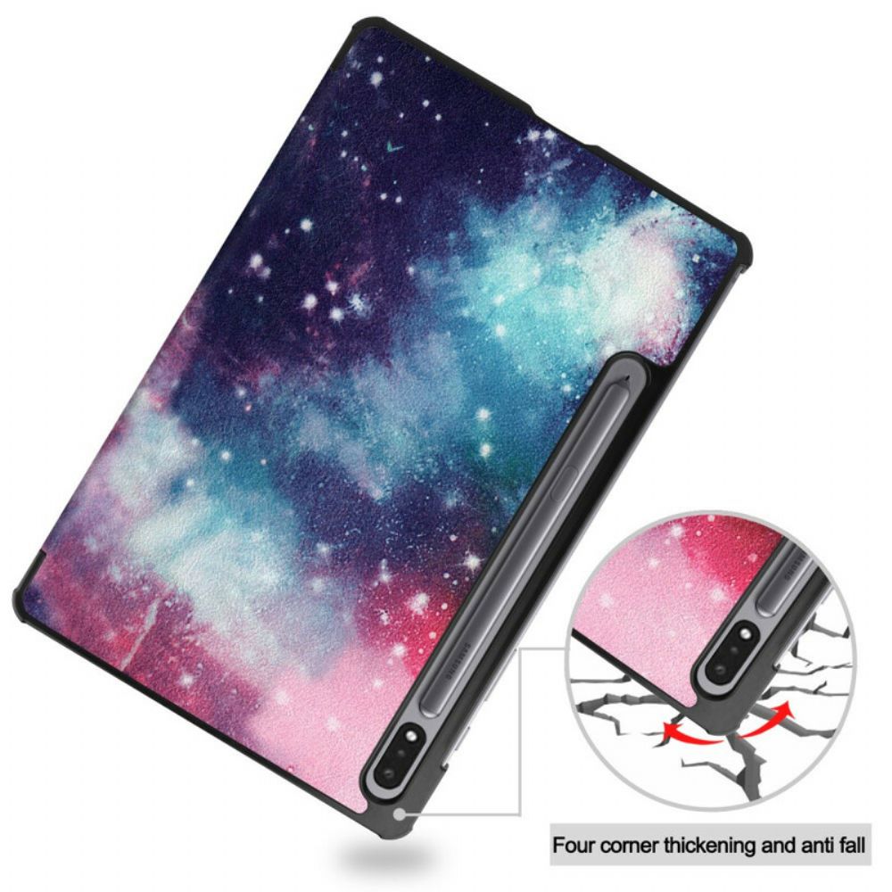 Bescherming Hoesje voor Samsung Galaxy Tab S7 / Tab S8 Space Pennenhouder
