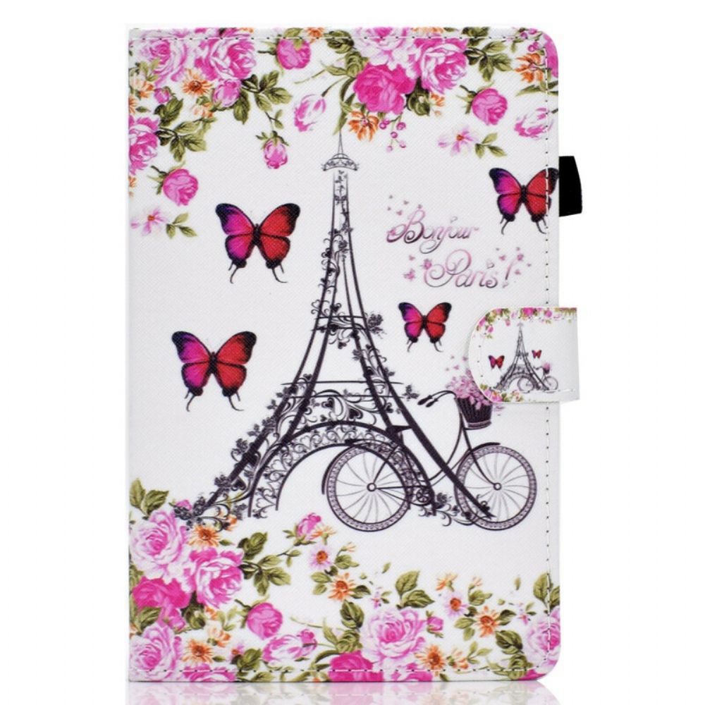 Folio-hoesje voor Samsung Galaxy Tab S7 / Tab S8 Eiffeltoren Fiets