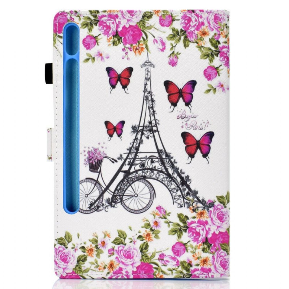 Folio-hoesje voor Samsung Galaxy Tab S7 / Tab S8 Eiffeltoren Fiets